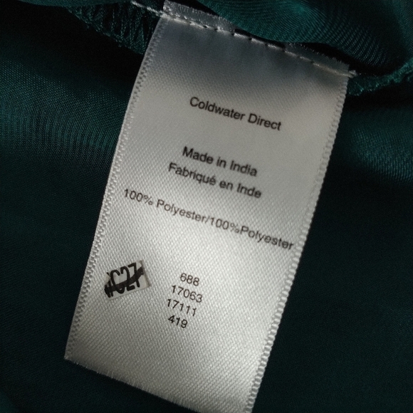 Coldwater Creek Forest Green Bib Front Pleated Blouse Tunic M - Picture 9 of 12